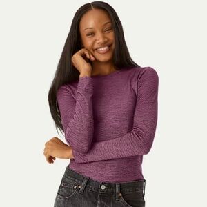 Women's Merino Wool Blend Crew Neck Long Sleeve T-Shirt